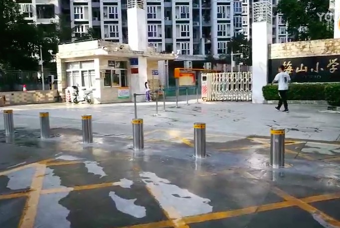 开门红科技梅山小学全自动升降柱视频